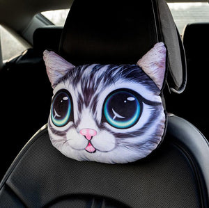 1Pcs Cute Dog Cat Car Headrest Interesting Car Neck Pillow Safety Seat Belt Shoulder Cover Pad Men Women Girls Car Accessories