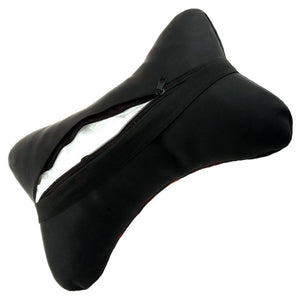 2pcs Leather Car Neck Pillow Protection Design Safety Auto Headrest Support Rest Pillow Black Auto Safety Accessories