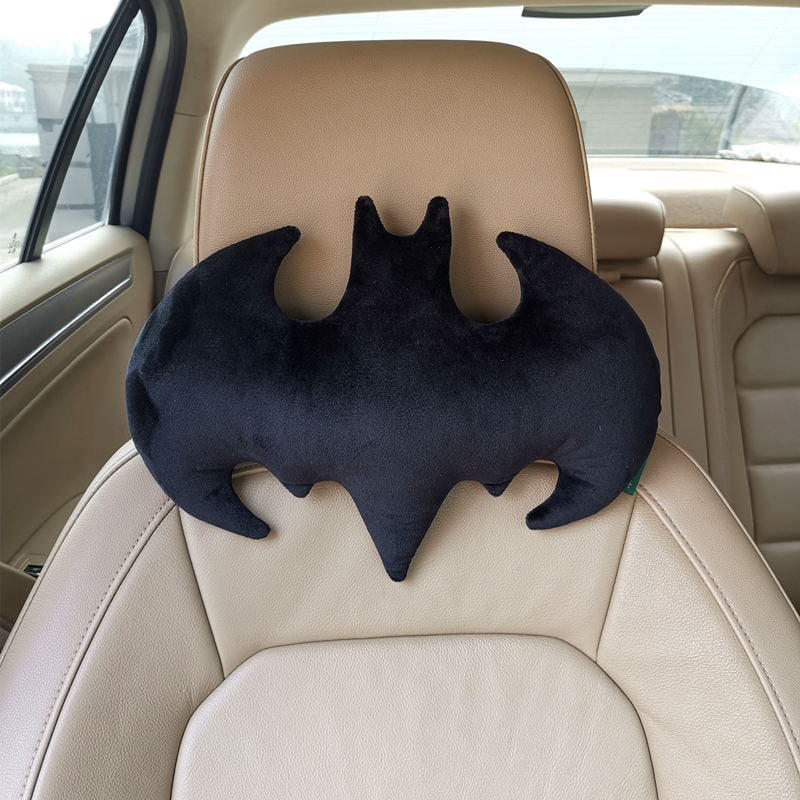 Auto Creative Unique Bat Shaped Plush Neck Pillow Car Decoration Batman Stuffed Plush Travel Pillow Cushion