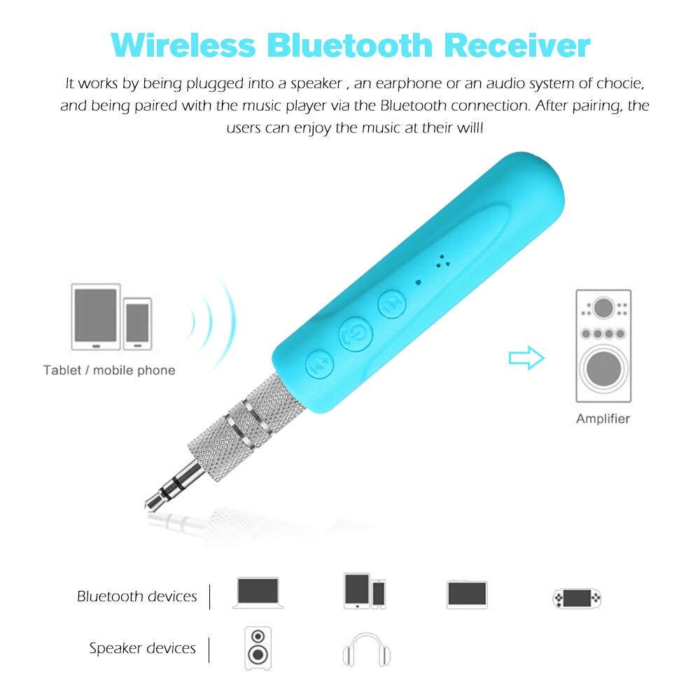 Bluetooth Car Kit 3.5mm Jack Bluetooth AUX Audio Receiver Music Reception Broadcast Car Bluetooth Hands-free for Mobile phone