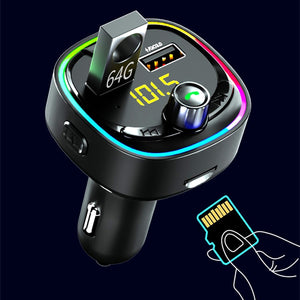 Car Bluetooth 5.0 Car Kit 2USB QC3.0 +PD Quick Charger 3.1A MP3 Music Player Wireless Handsfree Audio Receiver FM Transmitter