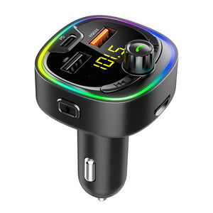 Car Bluetooth 5.0 Car Kit 2USB QC3.0 +PD Quick Charger 3.1A MP3 Music Player Wireless Handsfree Audio Receiver FM Transmitter