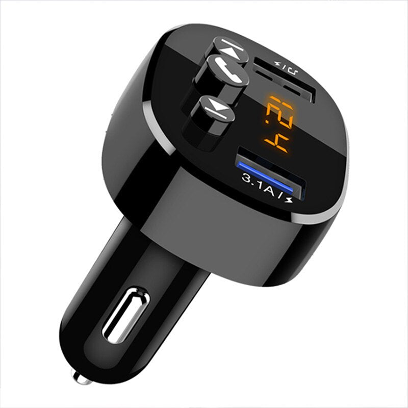 Car Bluetooth 5.0 Car Kit 2USB Quick Charger 3.1A MP3 Music Player Wireless Handsfree Audio Receiver FM Transmitter Modulator