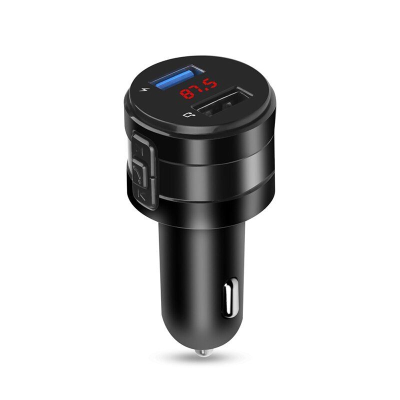 Car Bluetooth 5.0 FM Transmitter Wireless Handsfree Audio Receiver MP3 Player FM Modulator 2.1A Dual USB Fast Charger Car Kit