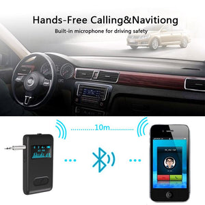 Car Bluetooth 5.0 Receiver LCD Display Screen 3.5mm AUX Stereo Music Wireless Auido Adapter with Mic for Speaker FM Transmitter