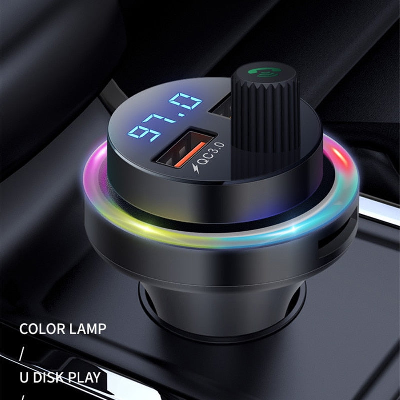 Car Bluetooth 5.1 Fm Transmitter Handsfree Car Kit MP3 Player Adapter FM Modulator Dual USB QC3.0 Fast Charger Lossless Music