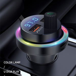 Car Bluetooth 5.1 Fm Transmitter Handsfree Car Kit MP3 Player Adapter FM Modulator Dual USB QC3.0 Fast Charger Lossless Music