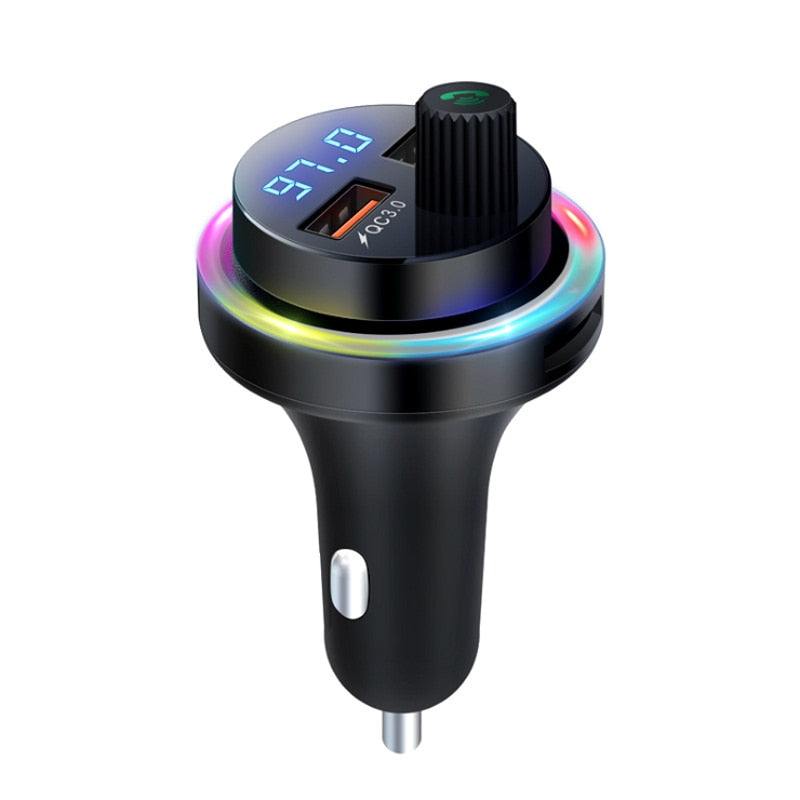 Car Bluetooth 5.1 Fm Transmitter Handsfree Car Kit MP3 Player Adapter FM Modulator Dual USB QC3.0 Fast Charger Lossless Music