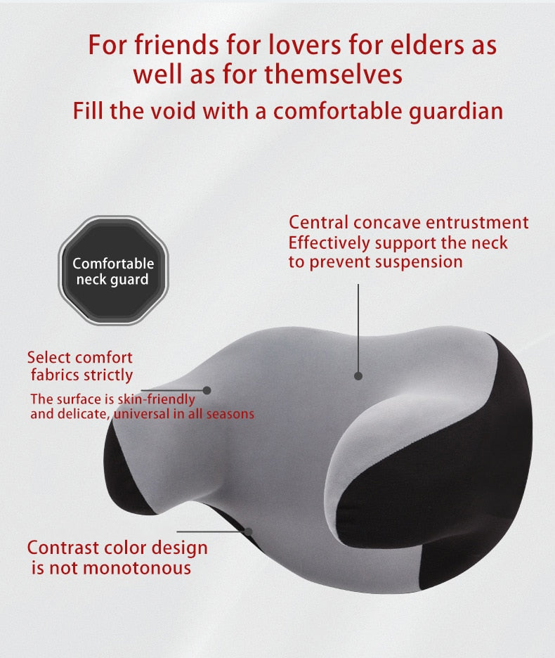 Car Headrest Pillow Memory Foam Interior Auto Pillows Head Neck Protector Soft Cushion Pillow for Man Kids Travel Rest Accessory