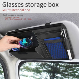 Car Sun Visor Storage Bag Interior Auto Sunshade Plate Organizer Universal Cards Sunglasses Pen Support Leather Pocket Accessory