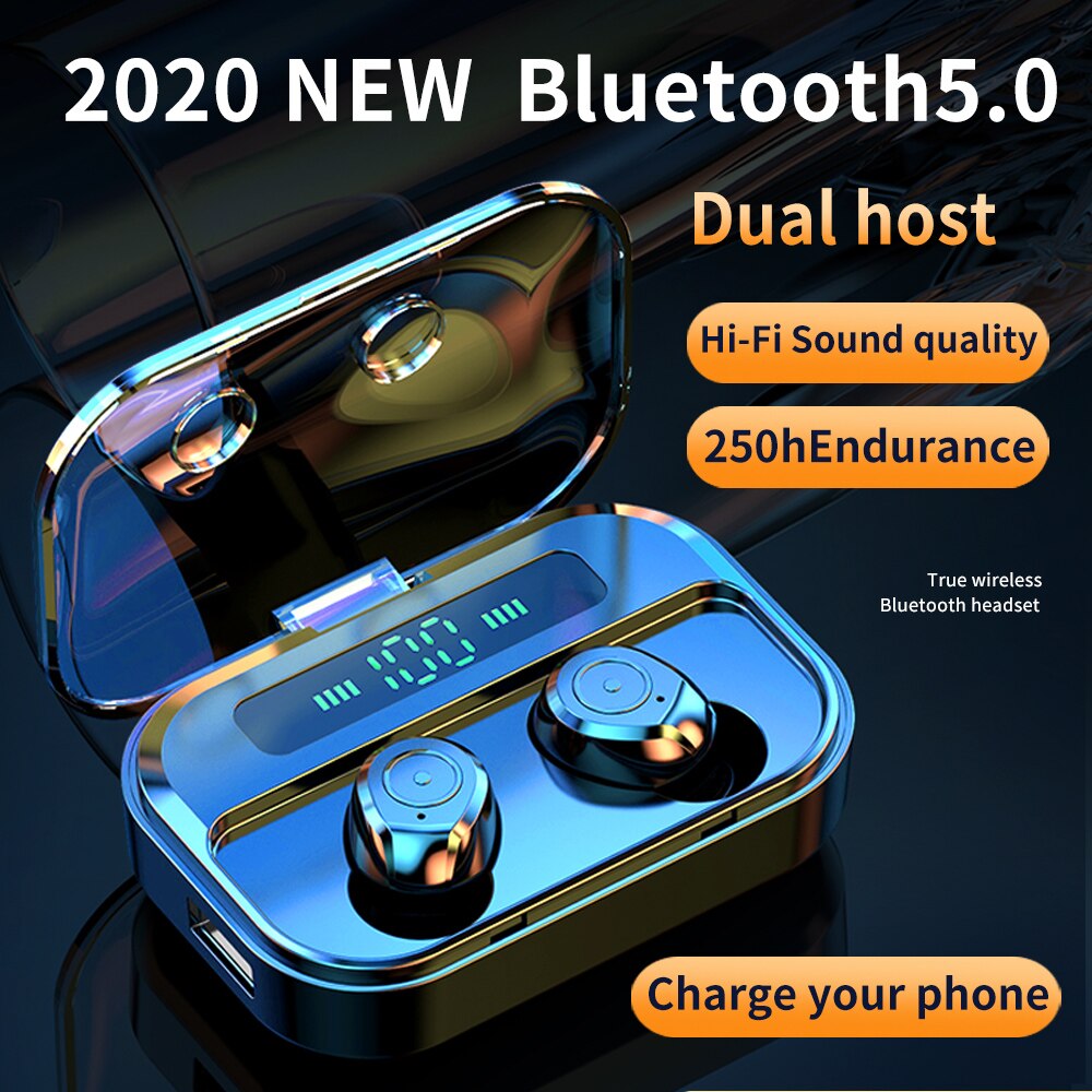 LED Power Display In-ear True Wireless Earbuds Bluetooth 5.0 Earphones Waterproof Stereo Sound Quality Headset 3600 mAh Charging