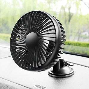 Mini Electric Car Fan Universal USB 360 Rotating Low Noise 3-speed Car Fan Suction cup and mount for 12V/24v Car Rear Seat