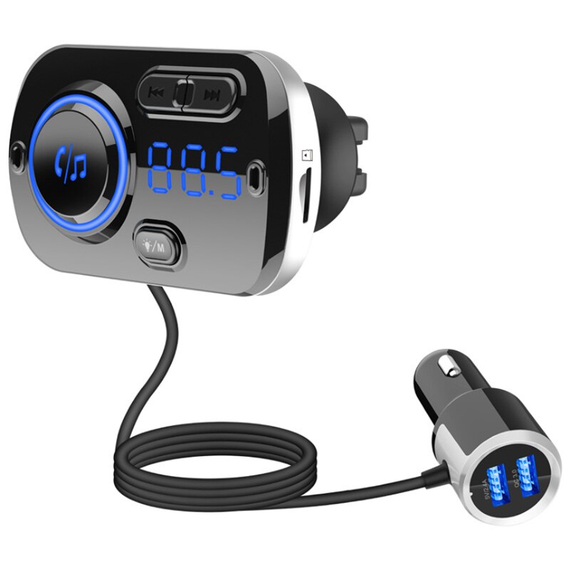 New Bluetooth 5.0 Car Kit  Handsfree FM Transmitter QC3.0 USB Quick Charger Support TF Card Music Audio Receiver Auto MP3 Player