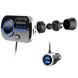 New Bluetooth 5.0 Car Kit  Handsfree FM Transmitter QC3.0 USB Quick Charger Support TF Card Music Audio Receiver Auto MP3 Player