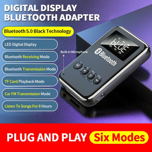 New Bluetooth 5.0 FM Transmitter Receiver Handsfree Car Kit MP3 Player LED Display FM Modulator Wireless Adapter For Car PC TV