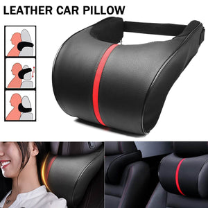 PU Leather Car Auto Seat Neck Pillow Memory Foam Head Neck Rest Headrest Cushion Car Neck Pillow Auto Car Accessories Interior