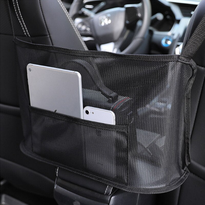 Universal Car Rear Seat Back Storage Bag Mesh Nets Pocket Trunk Bag Organizer Car Seat Back Stowing Tidying Interior Accessories